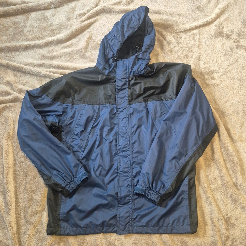 Mossi Mens Large Blue Windbreaker Jacket Mesh Lined Ripstop Full Zip Outdoor